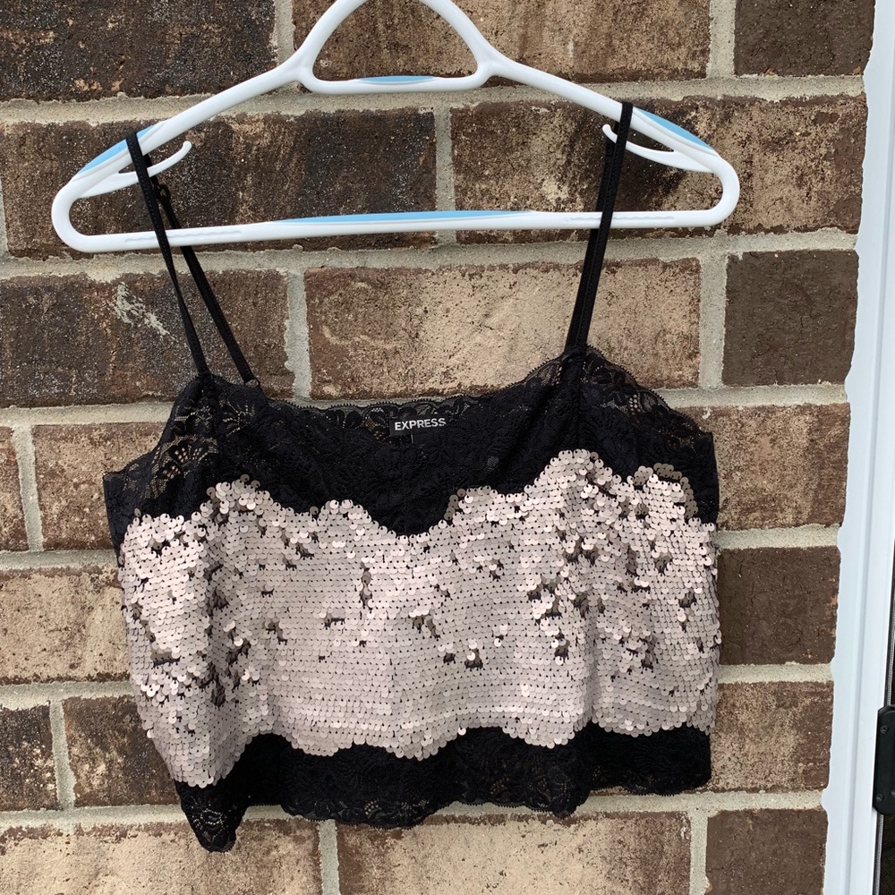 Express sequins and lace cami
